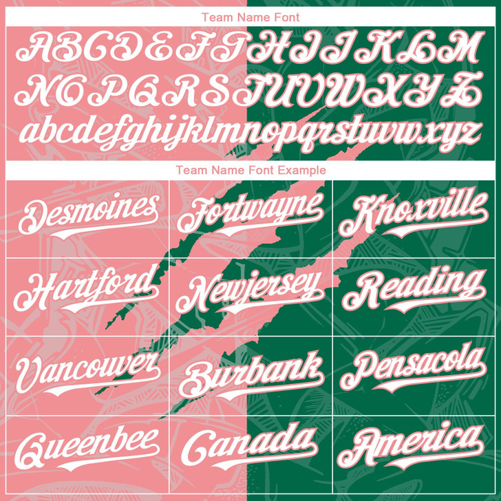 Personalized Baseball Jersey Graffiti Pattern Scratch - White Kelly Green Medium Pink