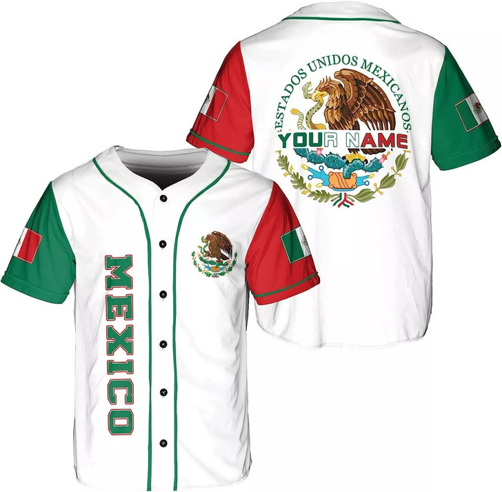 Personalized Mexico Aztec Baseball Jersey - Custom Name