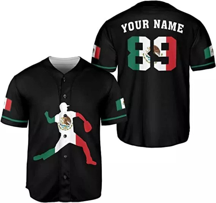 Personalized Mexico Aztec Baseball Jersey - Custom Name & Number