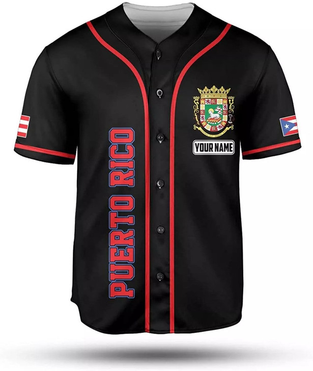 Customized Puerto Rico 3D Baseball Jersey - Custom Name