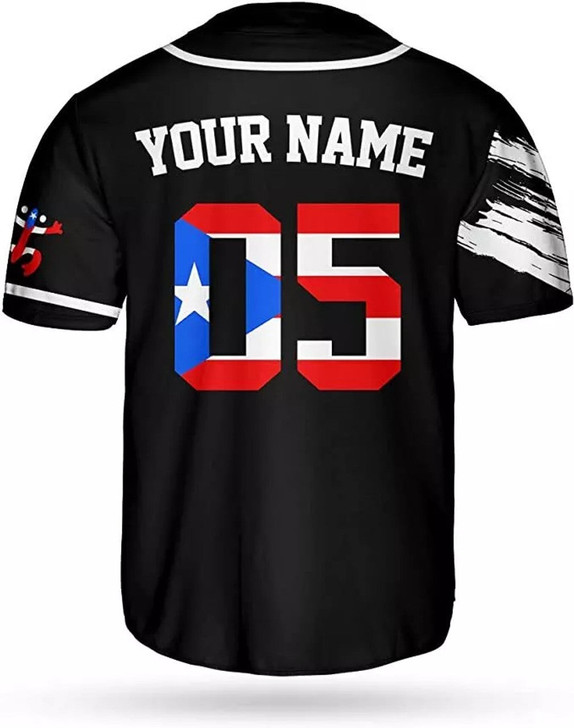 Personalized Puerto Rico 3D Baseball Jersey - Custom Name & Number