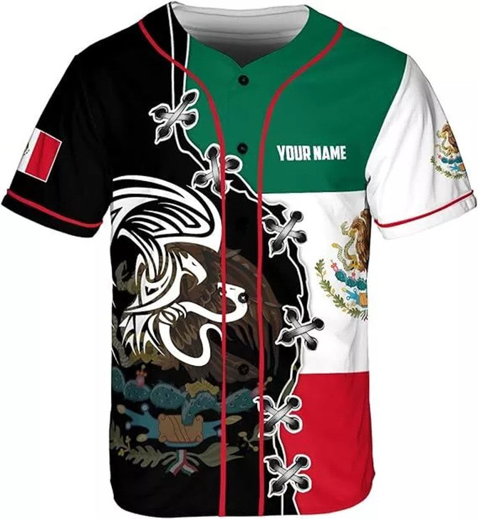 Personalized Mexico Aztec Soccer Baseball Jersey - Custom Name
