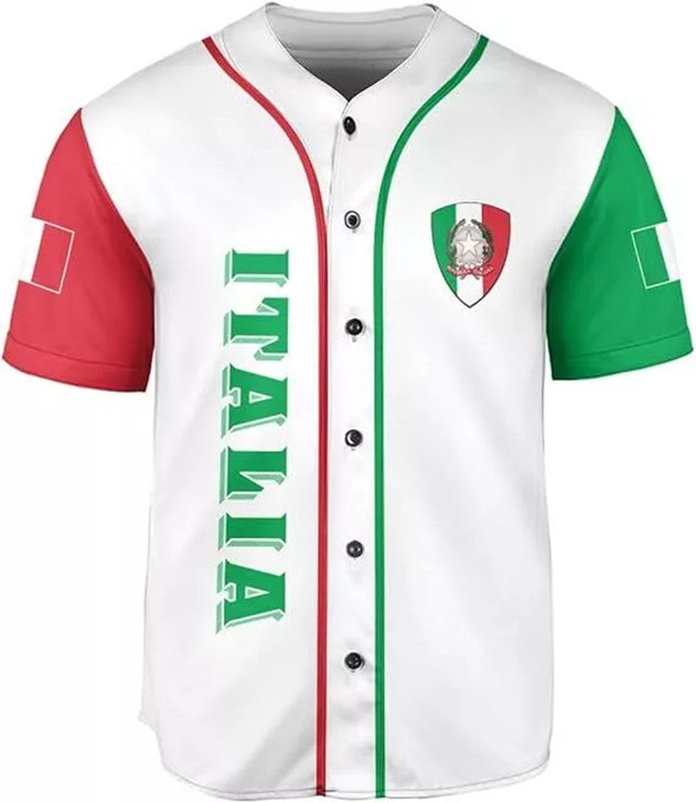 Customized Italy 3D Baseball Jersey - Custom Name & Number
