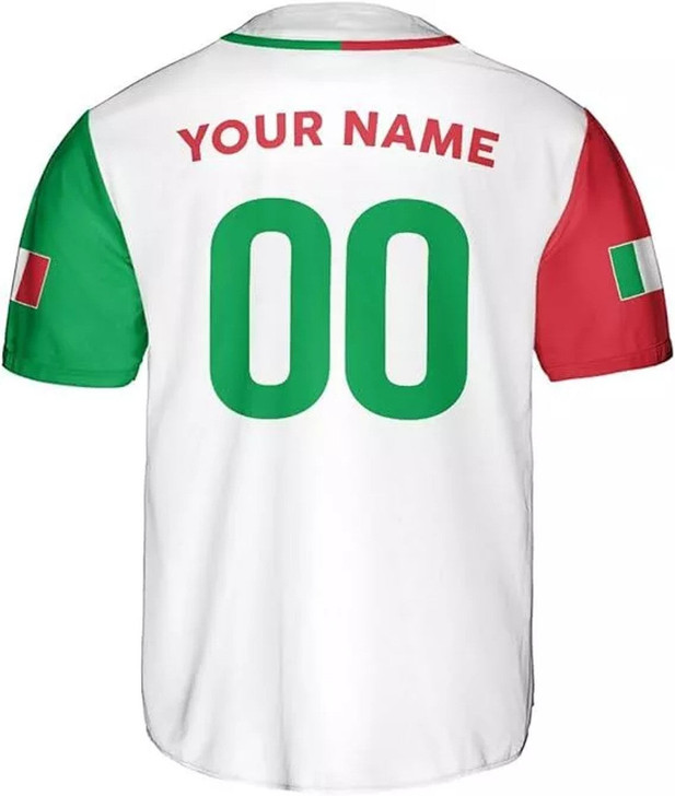 Customized Italy 3D Baseball Jersey - Custom Name & Number