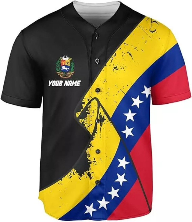 Personalized Camisa De Venezuela 3D Baseball Jersey - Custom Name