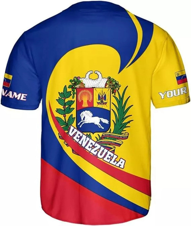 Customized Venezuela 3D Baseball Jersey - Custom Name