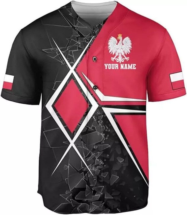 Personalized Polska Baseball Jersey - Custom Name