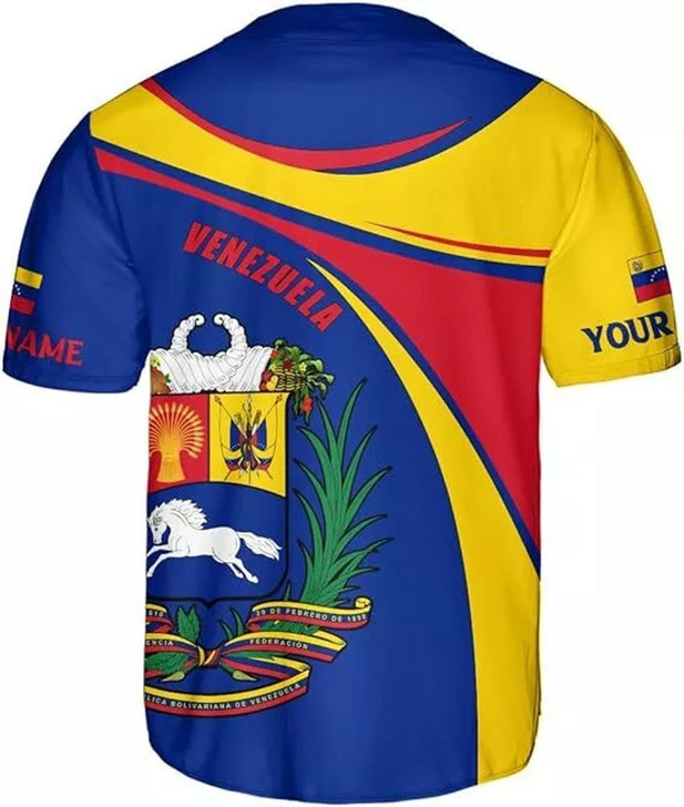 Customized Camisa De Venezuela 3D Baseball Jersey - Custom Name
