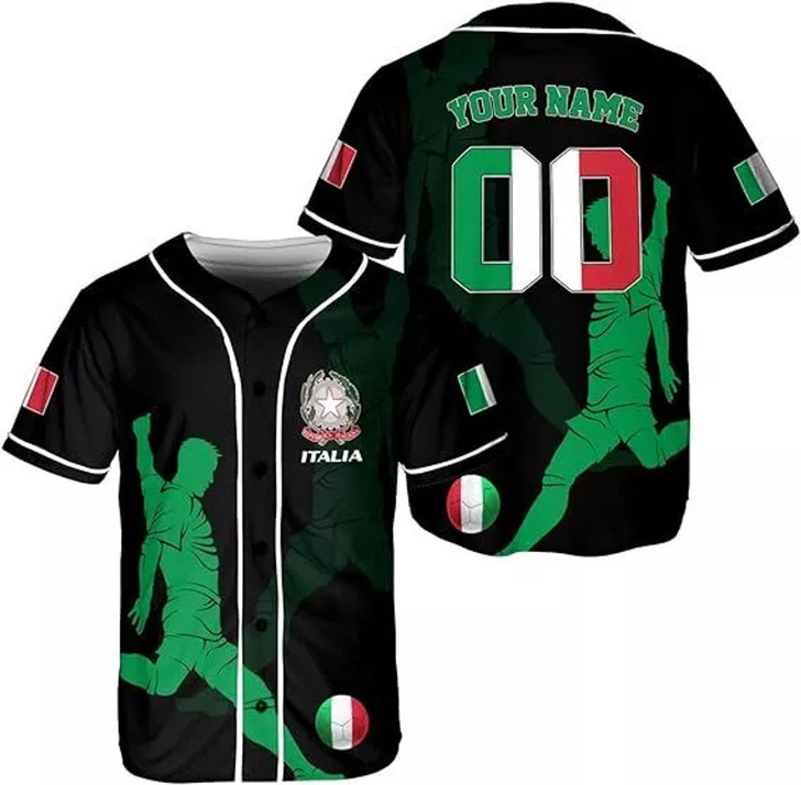 Personalized Italian 3D Baseball Jersey - Custom Name & Number