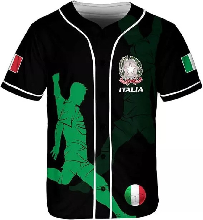 Personalized Italian 3D Baseball Jersey - Custom Name & Number