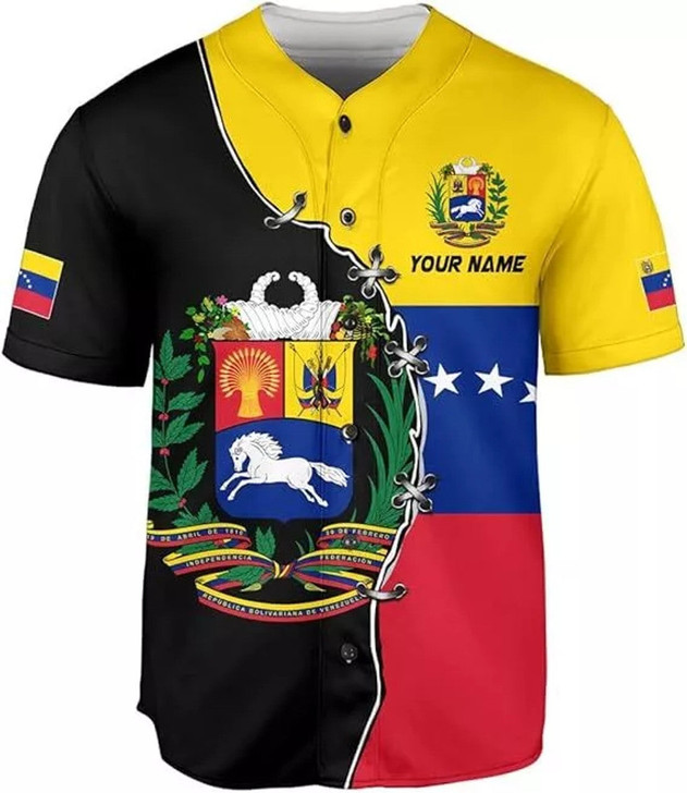 Customized De Venezuela 3D Baseball Jersey - Custom Name