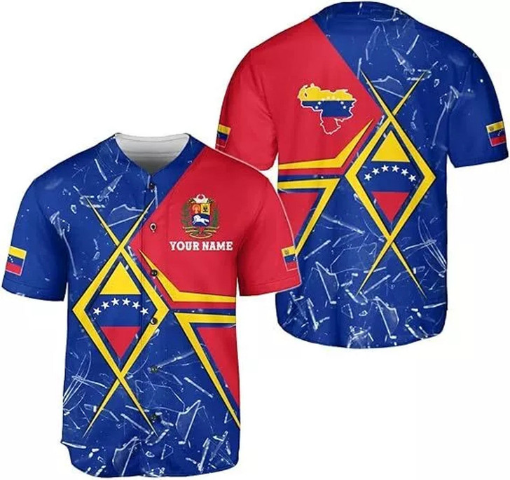 Personalized Venezuela 3D Baseball Jersey - Custom Name