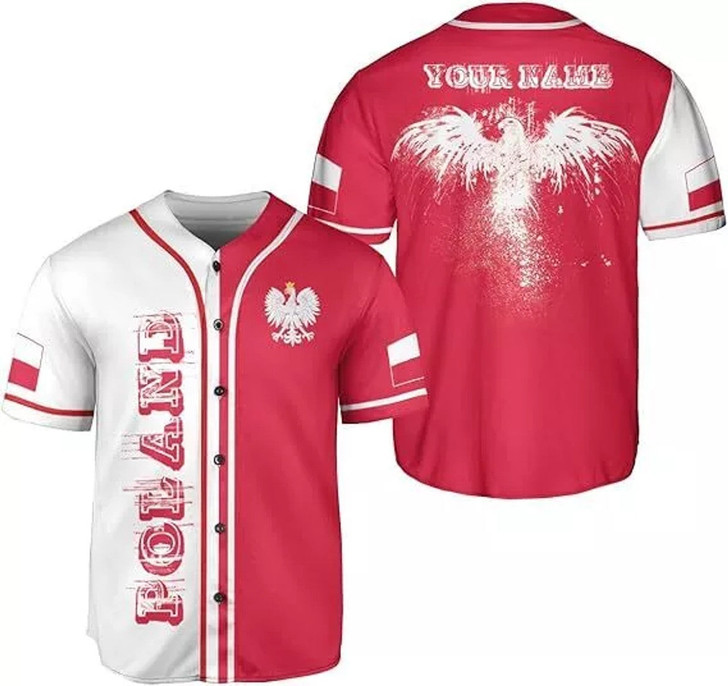 Customized Poland Baseball Jersey - Custom Name