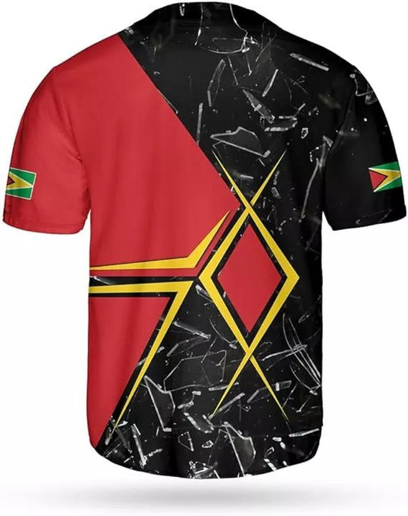 Personalized Guyana Flag 3D Baseball Jersey - Custom Name