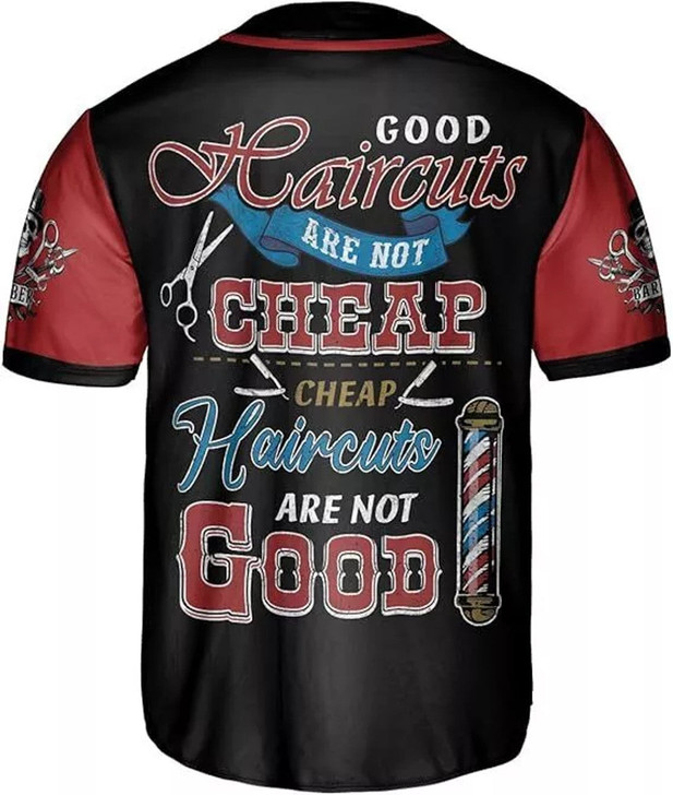 Personalized Barber Shop 3D Baseball Jersey - Custom Name