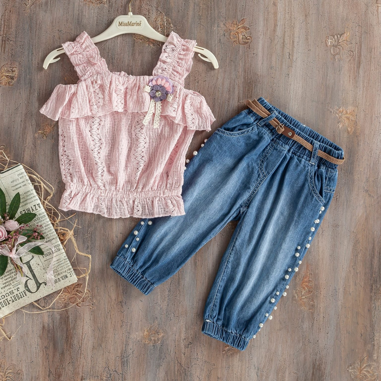 Newborn Baby Girl Outfit Sleeveless Bow Crop Top + Denim Flared Pants +  Headband Set Summer Clothes | Fruugo QA