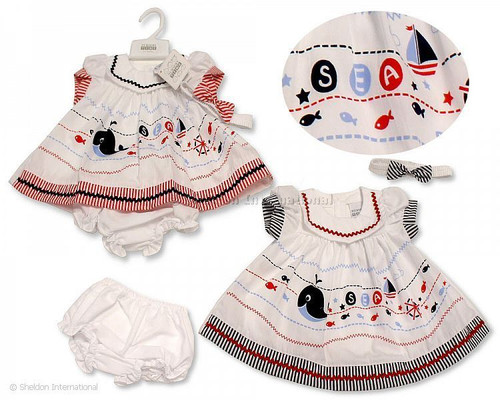 Baby Girl Summer Dress - 0-9 Months - Sea