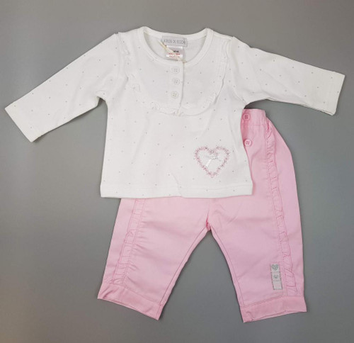 Baby Girl Sparkly Heart Two Piece Set