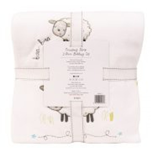 East Coast Counting Sheep 3 Piece Bedding Set – Coverlet, Fleece Blanket and Printed Fitted Sheet