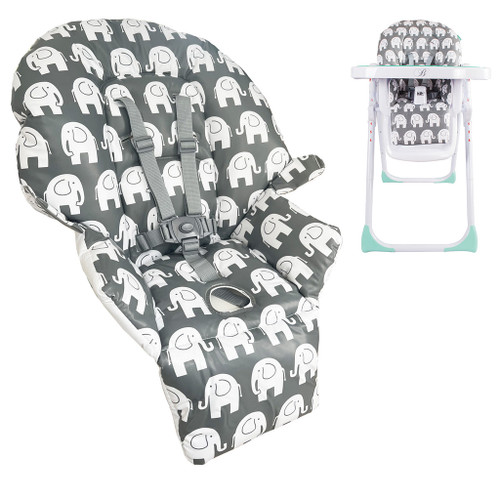 My Babiie Grey Elephants Highchair Seat Cover