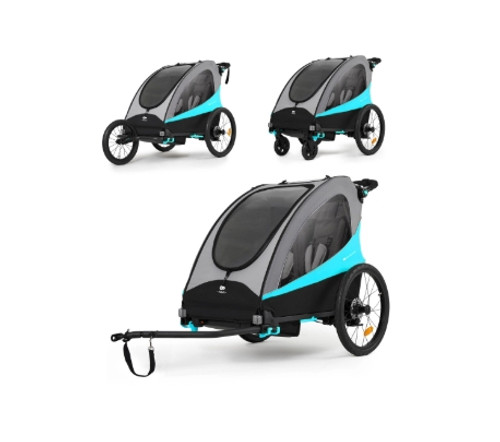 Kinderkraft 3-in-1 Bike Trailer for Kids NAVA - Blue