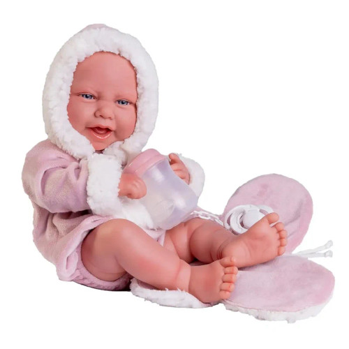 Antonio Juan Doll - Newborn Carla with Butterfly Washcloth and Feeding Bottle 42cm 50395 - Roma Prams