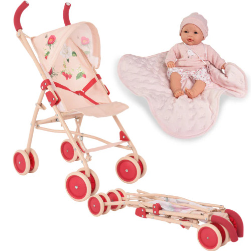 Roma RHS XL Umbrella Buggy and Crying Doll - Flora - Roma Prams