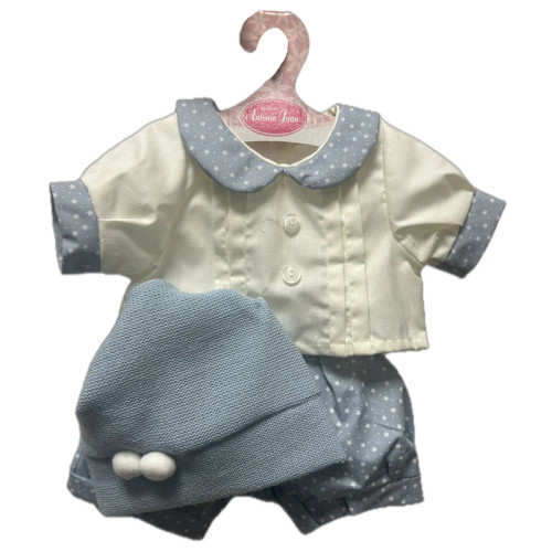 Antonio Juan Clothing for a 40–42cm Doll – Blue 2 Pom Poms Outfit - Roma Prams