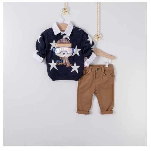 Baby Boys Knitted Jumper and Chinos Set