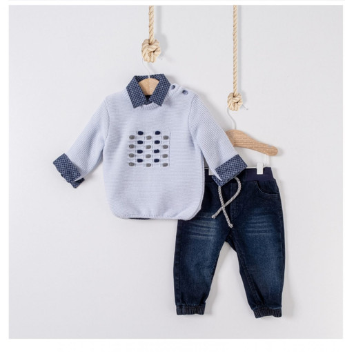 Boys Three Piece Knitted Jumper and Jeans Set (12-36M)