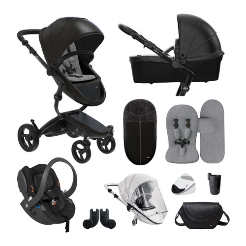 Mima Luxury 11 Piece Bundle inc iZi Go Car Seat – Black/ Black / London Grey