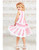 Gorgeous Pink Stripe Crochet Lace Girls Dress