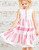 Gorgeous Pink Stripe Crochet Lace Girls Dress