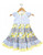 Domino Girl Blue Floral Print Hem Girls Dress