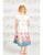 Domino Girl Floral Print Border Embroidered Girls Dress