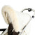 Luxurious cream faux fur pram hood trim