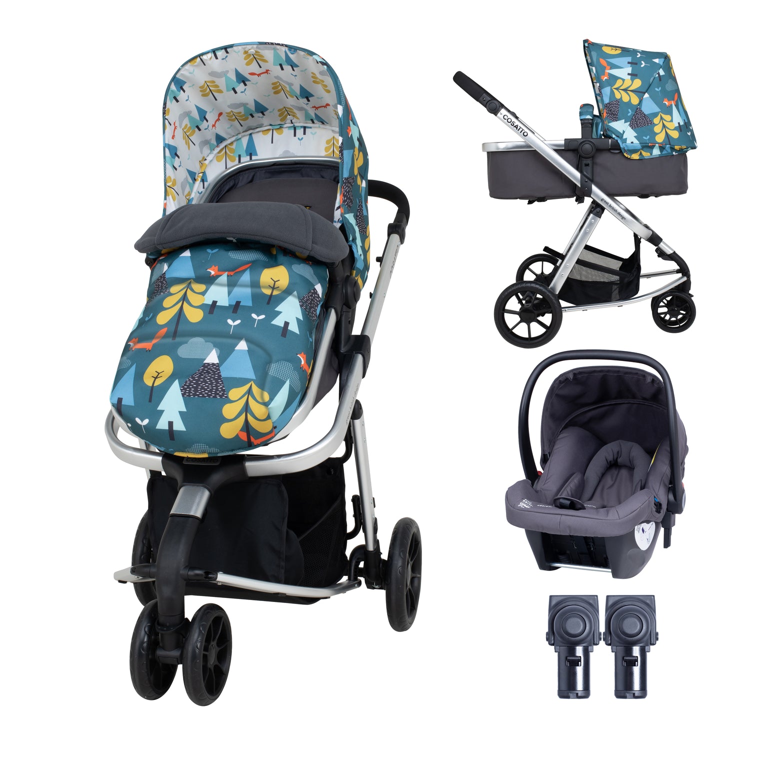 Cosatto Giggle 2-in-1 accessoire-pakket - wisseltas en all-season voetenzak, vossen vrienden