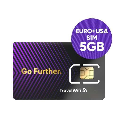 Carte SIM Euro + États-Unis 5 Go