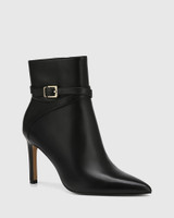 Hawke Black Leather Ankle Boot 