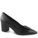 Danko Black Leather Pointed Toe Block Heel 