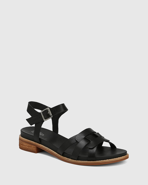 Leisl Black Leather Sandal