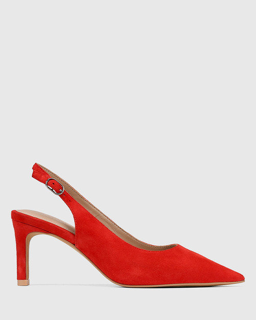 Pier Red Suede Leather Slingback Stiletto Heel & Wittner & Wittner Shoes