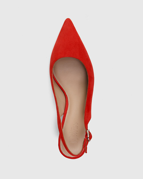 Pier Red Suede Leather Slingback Stiletto Heel & Wittner & Wittner Shoes