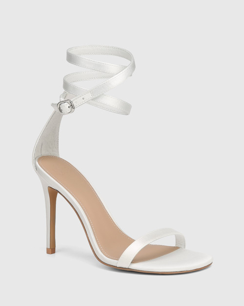 Yardena Vintage Ivory Recycled Satin Stiletto Heel Sandal