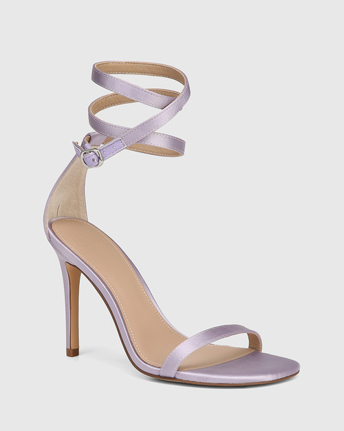 Yardena Mauve Recycled Satin Stiletto Heel Sandal