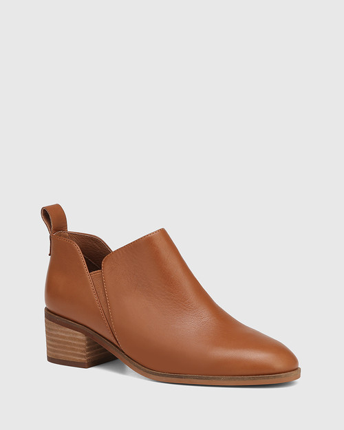 Indy Dark Cognac Leather Ankle Boot