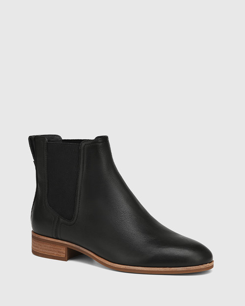 Chillie Black Leather Ankle Boot