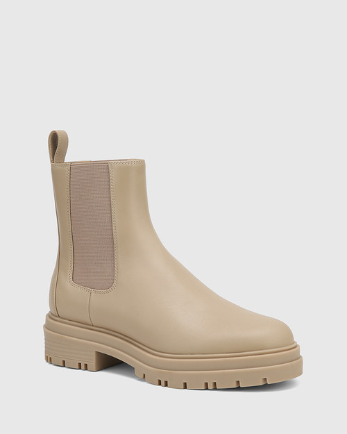 Abigail Tapioca Leather Ankle Boot