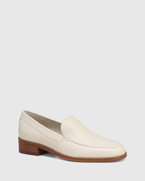 Elias Stone White Leather Loafer