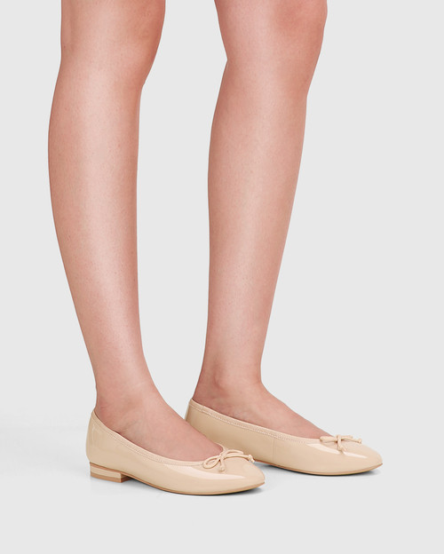 Agnes New Flesh Patent Leather Flat & Wittner & Wittner Shoes